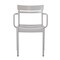 Emma and Oliver Rennes Powder Coated Steel Stacking Dining Chair with Arms and 2 Slat Back for Indoor-Outdoor Use
